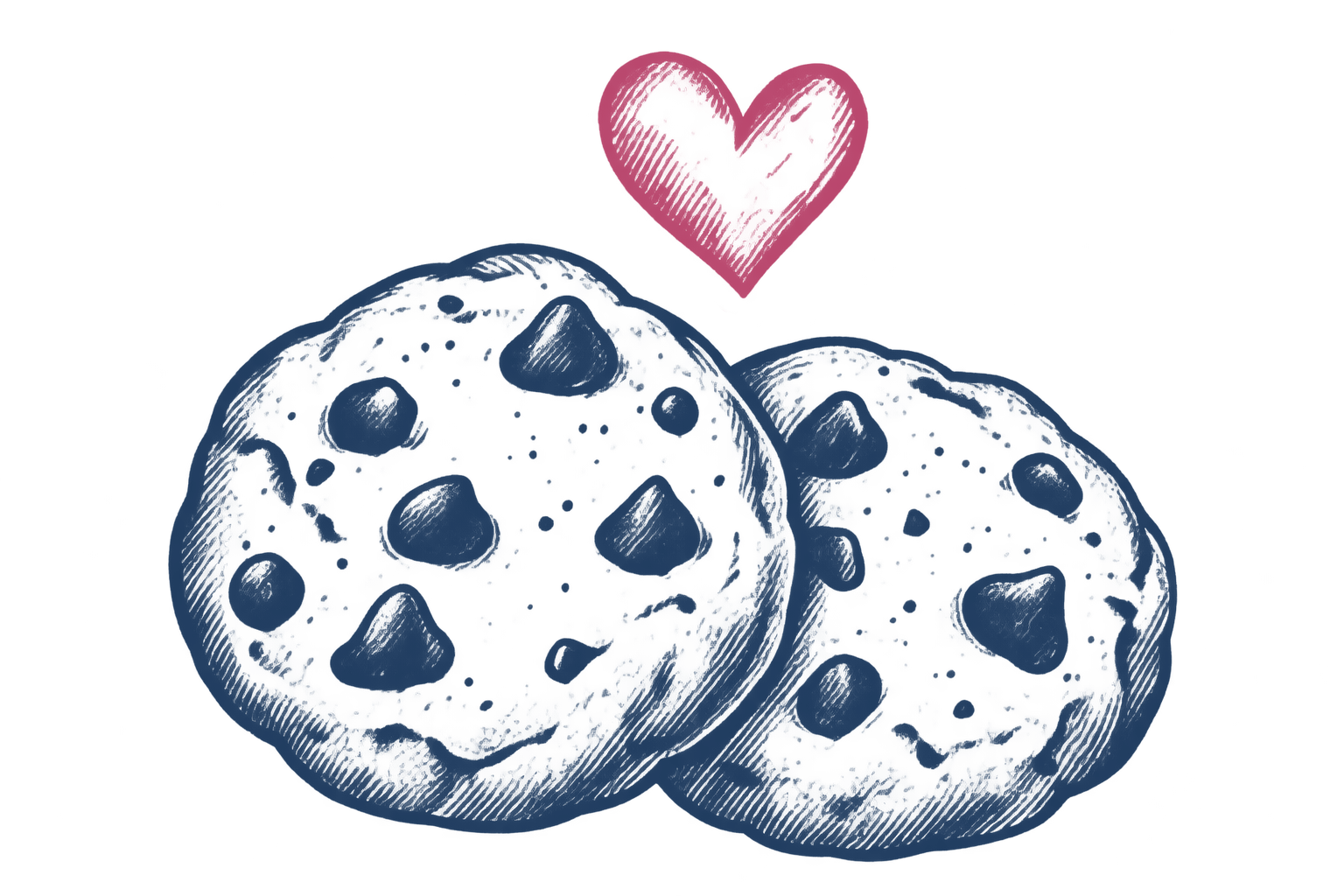 Vintage-style illustration of two cookies